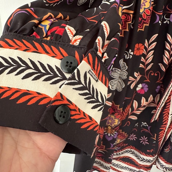 Multicolor Floral Long Sleeve Wrap Dress - Picture 3 of 8